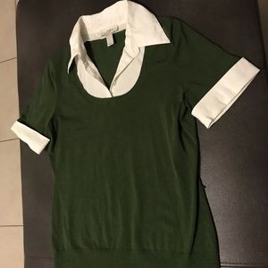 Ann Taylor Loft in Women’s Large. Green white top